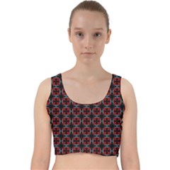 Pattern Design Artistic Decor Velvet Racer Back Crop Top