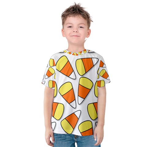 Candy Corn Halloween Candy Candies Kids  Cotton Tee by Pakrebo