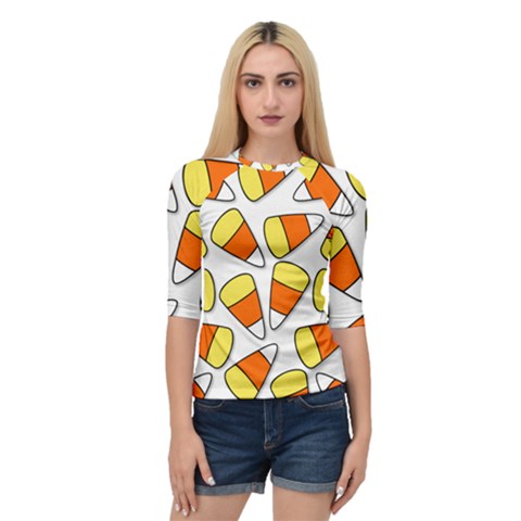 Candy Corn Halloween Candy Candies Quarter Sleeve Raglan Tee by Pakrebo