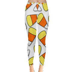 Candy Corn Halloween Candy Candies Inside Out Leggings by Pakrebo