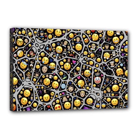 Mental Emojis Emoticons Icons Canvas 18  X 12  (stretched) by Pakrebo