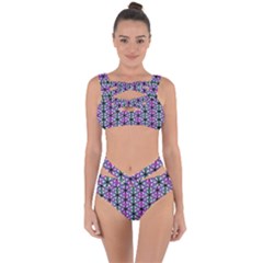 Geometric Patterns Triangle Bandaged Up Bikini Set 