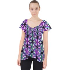 Geometric Patterns Triangle Lace Front Dolly Top