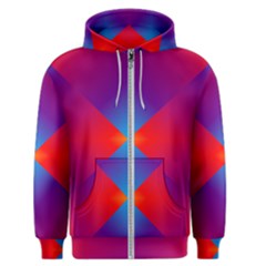 Geometric Blue Violet Red Gradient Men s Zipper Hoodie by Alisyart