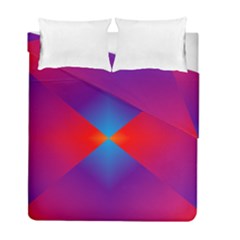 Geometric Blue Violet Red Gradient Duvet Cover Double Side (full/ Double Size)