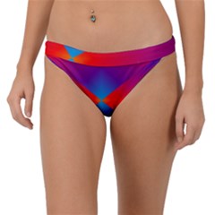Geometric Blue Violet Red Gradient Band Bikini Bottom