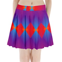 Geometric Blue Violet Red Gradient Pleated Mini Skirt