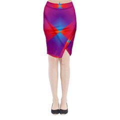 Geometric Blue Violet Red Gradient Midi Wrap Pencil Skirt