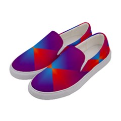 Geometric Blue Violet Red Gradient Women s Canvas Slip Ons