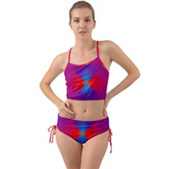 Geometric Blue Violet Red Gradient Mini Tank Bikini Set