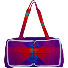 Geometric Blue Violet Red Gradient Multi Function Bag