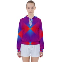 Geometric Blue Violet Red Gradient Women s Tie Up Sweat by Alisyart