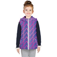 Geometric Background Abstract Kids  Hooded Puffer Vest