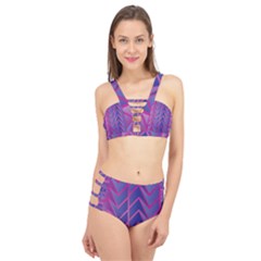 Geometric Background Abstract Cage Up Bikini Set