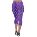 Geometric Background Abstract Lightweight Velour Capri Leggings  View2