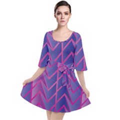 Geometric Background Abstract Velour Kimono Dress