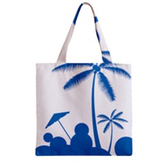 Fresh Blue Coconut Tree Zipper Grocery Tote Bag by Alisyart