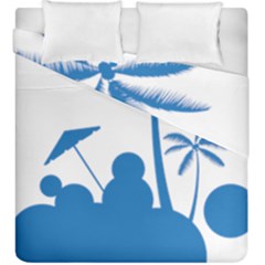 Fresh Blue Coconut Tree Duvet Cover Double Side (king Size)