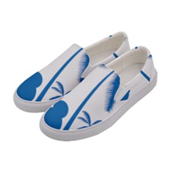 Fresh Blue Coconut Tree Women s Canvas Slip Ons