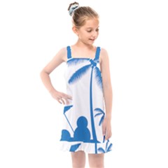 Fresh Blue Coconut Tree Kids  Overall Dress by Alisyart