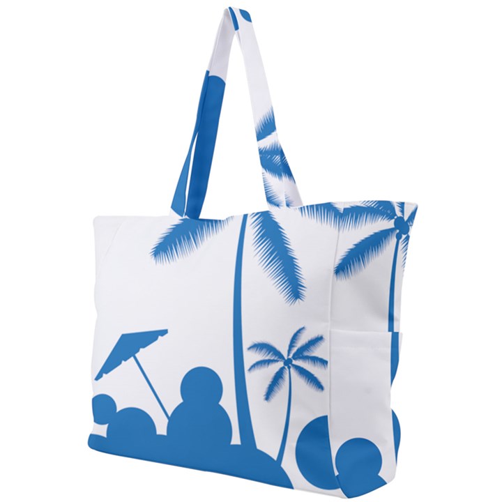 Fresh Blue Coconut Tree Simple Shoulder Bag