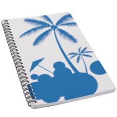 Fresh Blue Coconut Tree 5 5  X 8 5  Notebook