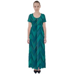 Geometric Background High Waist Short Sleeve Maxi Dress