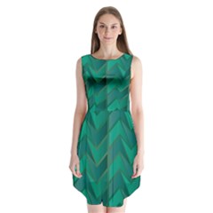 Geometric Background Sleeveless Chiffon Dress  