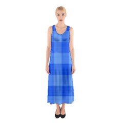Fabric Grid Textile Deco Sleeveless Maxi Dress