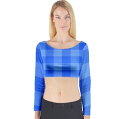 Fabric Grid Textile Deco Long Sleeve Crop Top by Alisyart