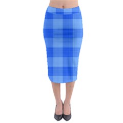 Fabric Grid Textile Deco Midi Pencil Skirt