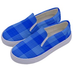 Fabric Grid Textile Deco Kids  Canvas Slip Ons by Alisyart