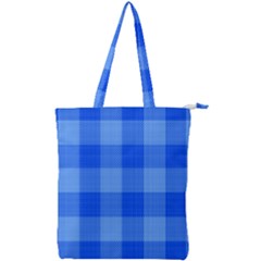 Fabric Grid Textile Deco Double Zip Up Tote Bag