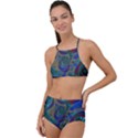 Fractal Abstract Line Wave Unique High Waist Tankini Set View1