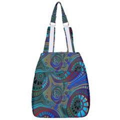 Fractal Abstract Line Wave Unique Center Zip Backpack