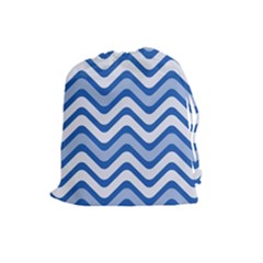 Waves Wavy Lines Pattern Drawstring Pouch (large)