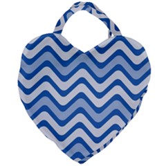 Waves Wavy Lines Pattern Giant Heart Shaped Tote