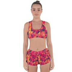 Halftone Geometric Racerback Boyleg Bikini Set