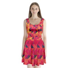 Halftone Geometric Split Back Mini Dress  by Alisyart