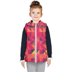 Halftone Geometric Kids  Hooded Puffer Vest