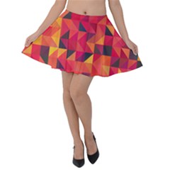 Halftone Geometric Velvet Skater Skirt