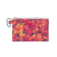 Halftone Geometric Canvas Cosmetic Bag (small) by Alisyart