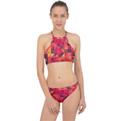 Halftone Geometric Racer Front Bikini Set