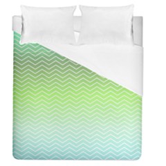 Green Line Zigzag Pattern Chevron Duvet Cover (queen Size)