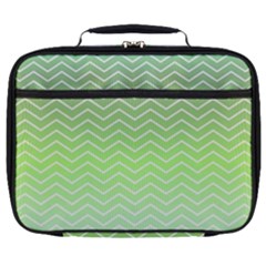 Green Line Zigzag Pattern Chevron Full Print Lunch Bag by Alisyart