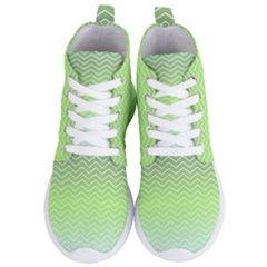 Green Line Zigzag Pattern Chevron Women s Lightweight High Top Sneakers by Alisyart