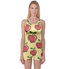 Healthy Apple Fruit One Piece Boyleg Swimsuit by Alisyart