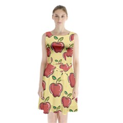 Healthy Apple Fruit Sleeveless Waist Tie Chiffon Dress by Alisyart