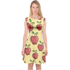 Healthy Apple Fruit Capsleeve Midi Dress by Alisyart