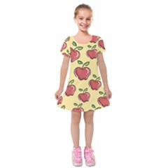 Healthy Apple Fruit Kids  Short Sleeve Velvet Dress by Alisyart